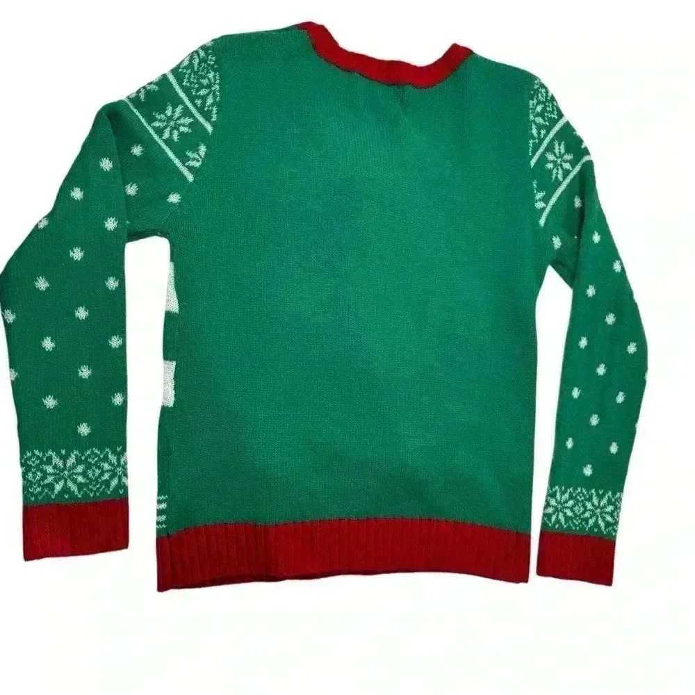 It's Our Time Polar Bear Christmas Ugly Holiday Sweater Girls Size Large - Picture 8 of 10